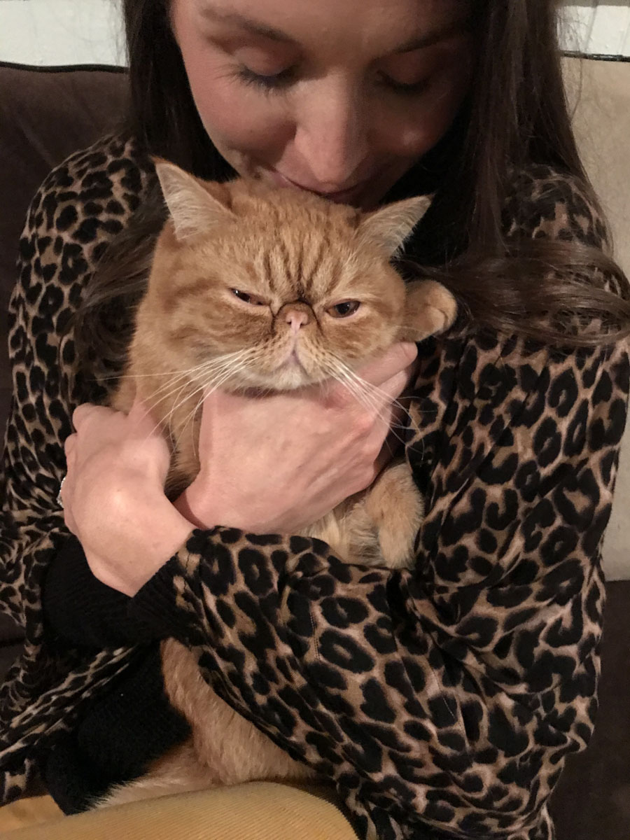 Erin Witty with the cat Pecan Pie